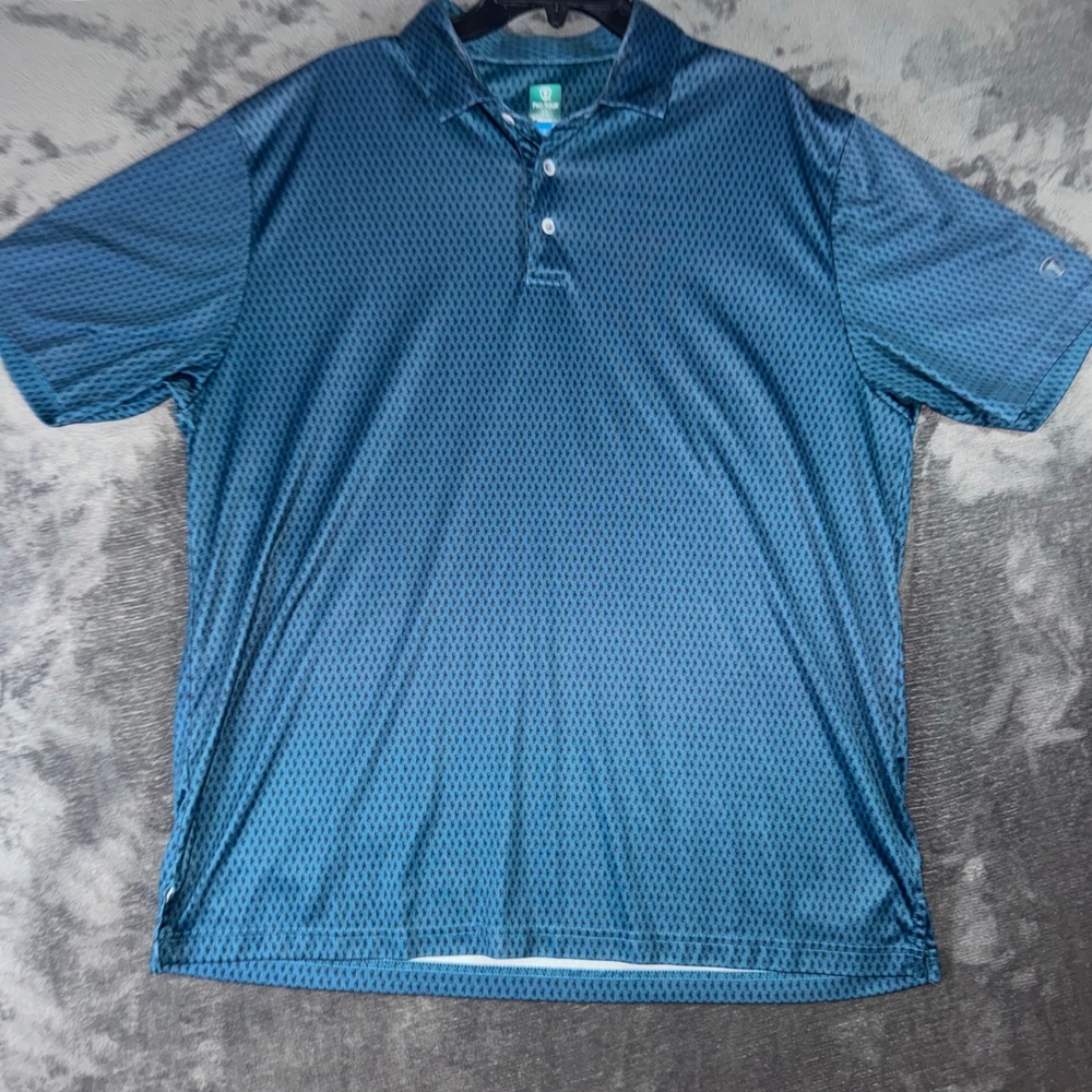 Mens XL Pro Tour Polo Shirt Blue Excellent Short Sleeve Golf Performance